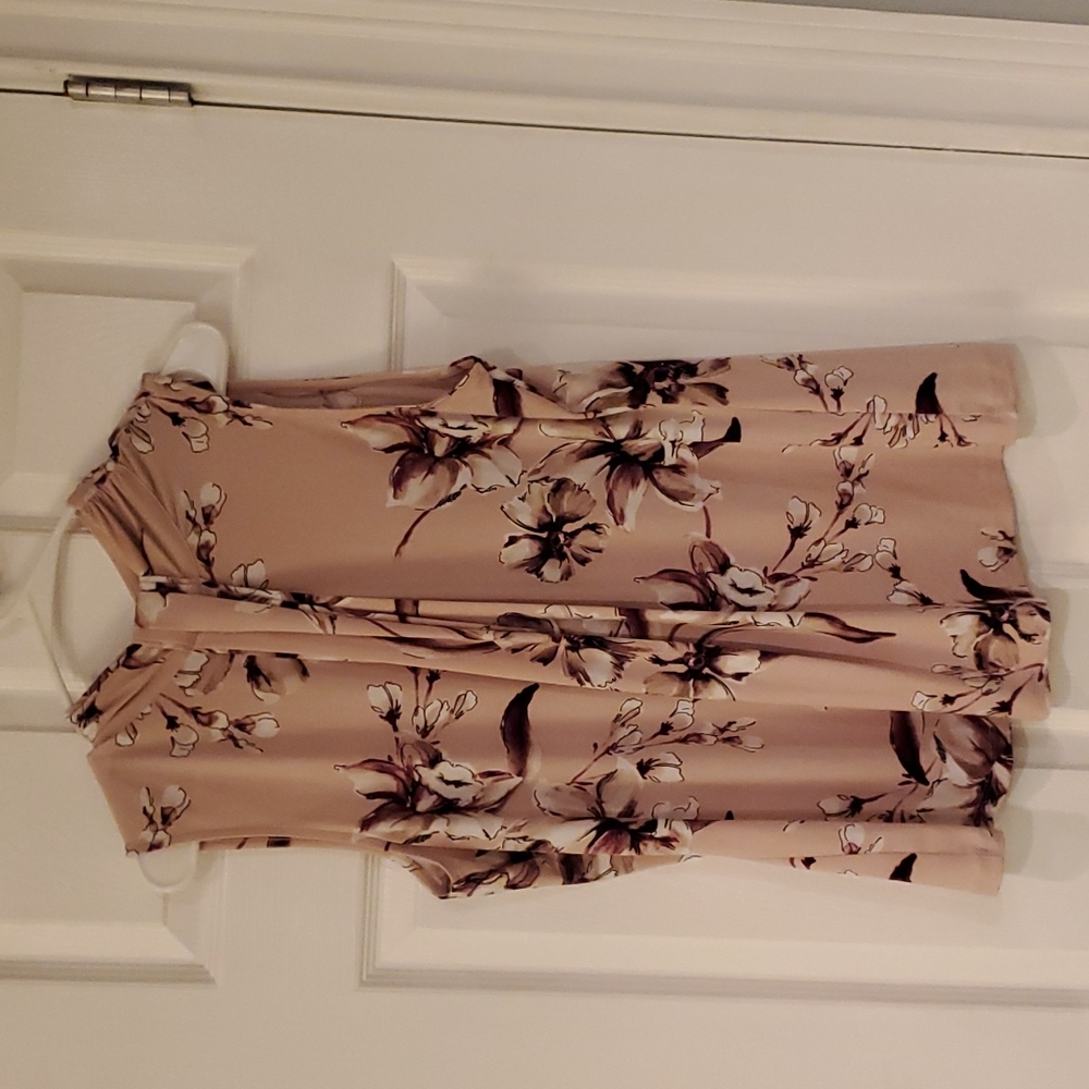 Karl Lagerfeld Sleeveless Floral Tie-Neck Blouse - Blush